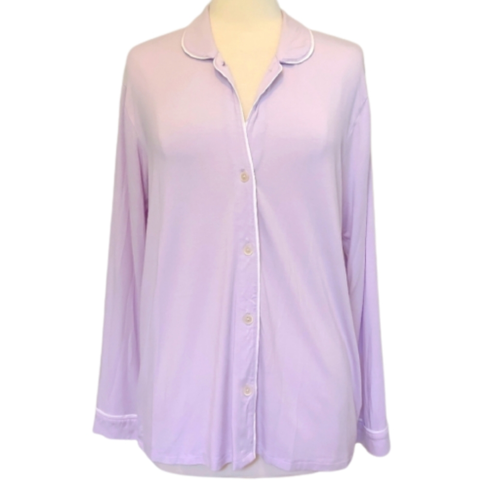 J.CREW Pajama Top Lavender Medium 8 / 10 BA006 Eco Dreamiest